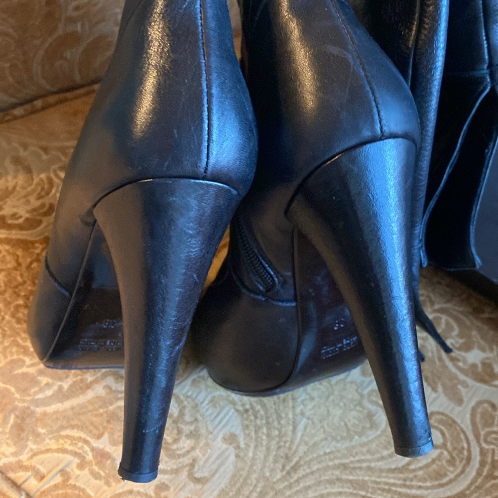 Over The Knee Leather Boots High Heels Giardino Principi Italian Size 8 - Picture 4 of 8